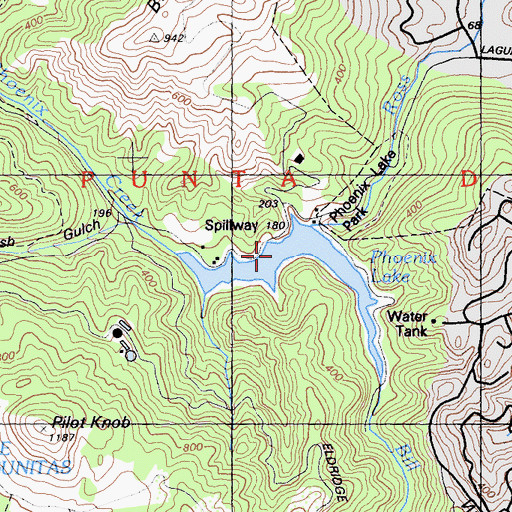 Topographic Map of Phoenix Lake, CA