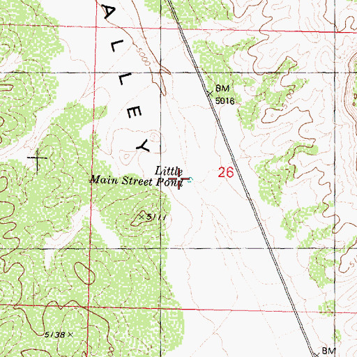 Topographic Map of Little Main Street Pond, AZ