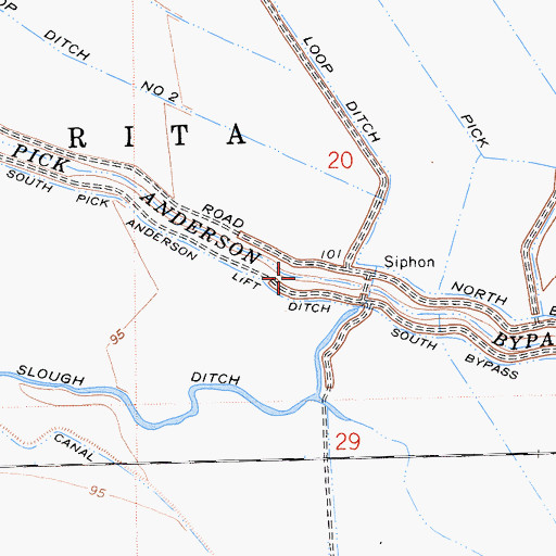 Topographic Map of Pick Anderson Bypass, CA