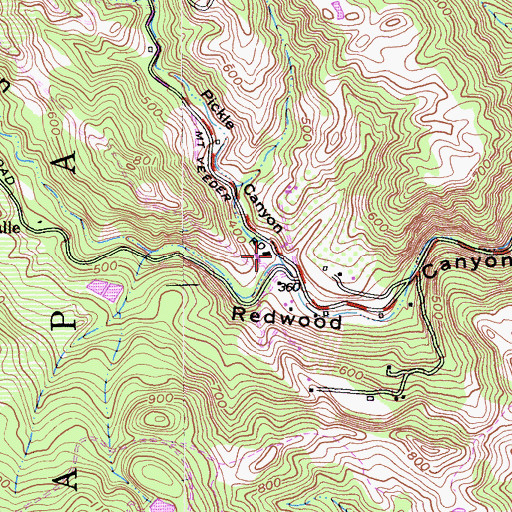 Topographic Map of Pickle Canyon, CA