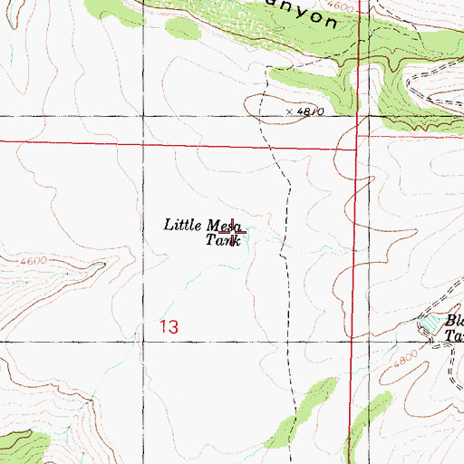 Topographic Map of Little Mesa Tank, AZ