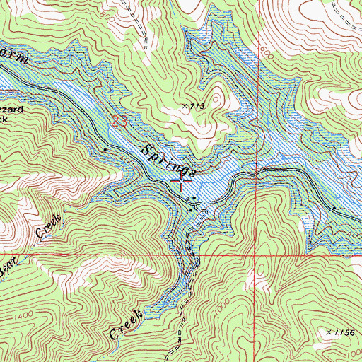 Topographic Map of Picnic Creek, CA