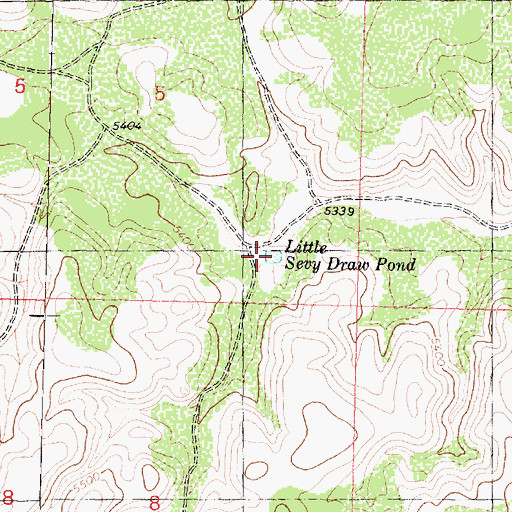 Topographic Map of Little Sevy Draw Pond, AZ