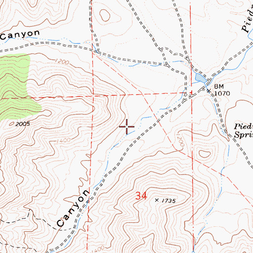 Topographic Map of Piedra Azul Canyon, CA