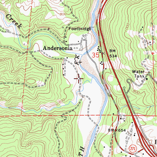 Topographic Map of Piercy Creek, CA