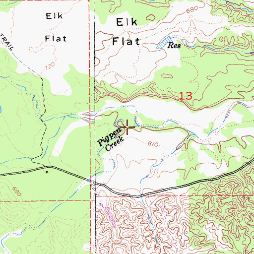 Topographic Map of Pigpen Creek, CA