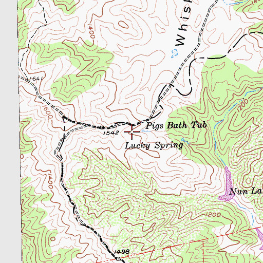 Topographic Map of Pigs Bath Tub, CA