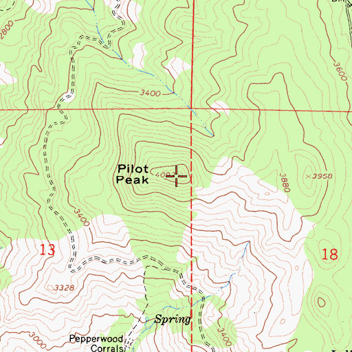 Topographic Map of Pilot Peak, CA
