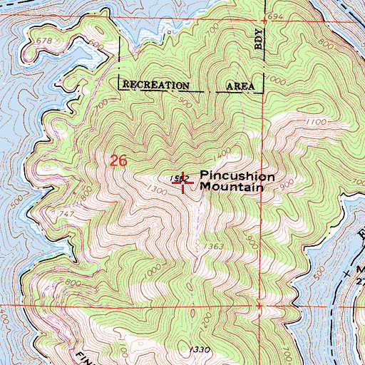 Topographic Map of Pincushion Mountain, CA