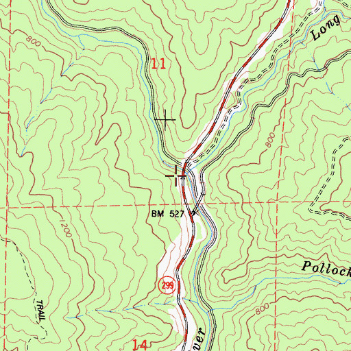 Topographic Map of Pine Creek, CA