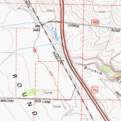 Topographic Map of Pine Creek, CA