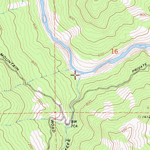 Topographic Map of Pine Creek, CA