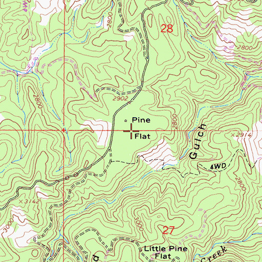 Topographic Map of Pine Flat, CA