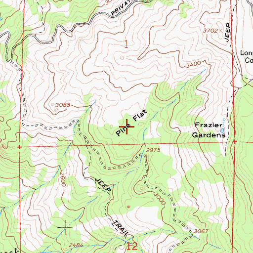 Topographic Map of Pine Flat, CA