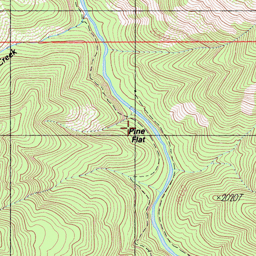 Topographic Map of Pine Flat, CA