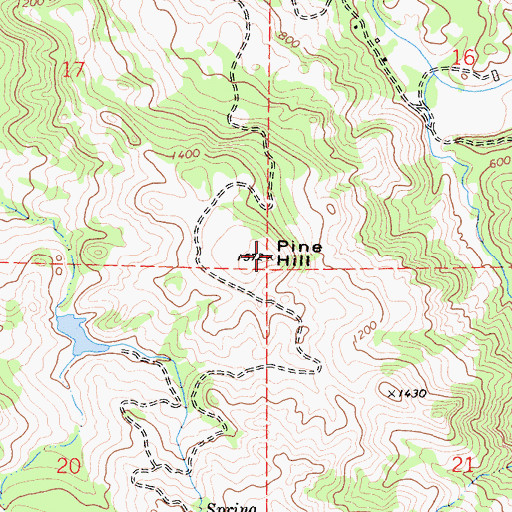 Topographic Map of Pine Hill, CA