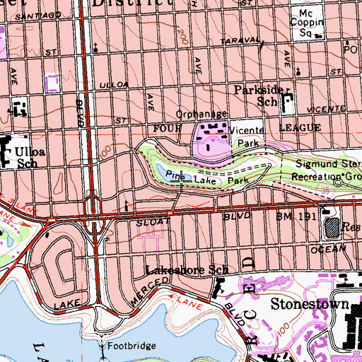 Topographic Map of Pine Lake Park, CA