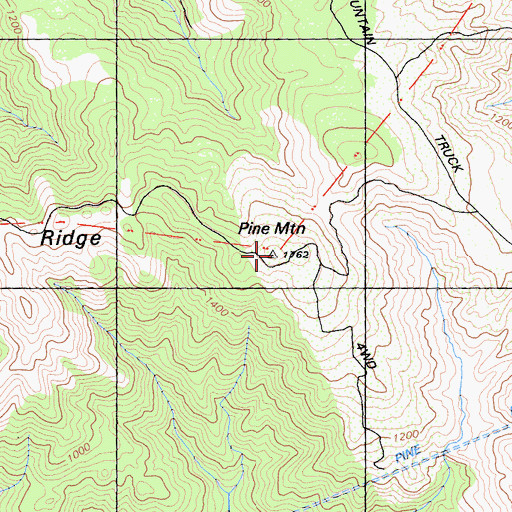Topographic Map of Pine Mountain, CA