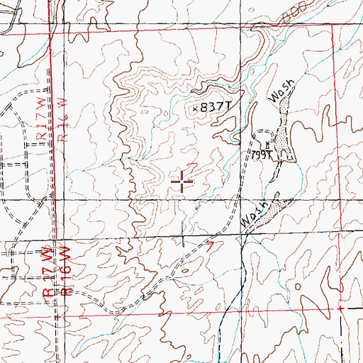 Topographic Map of Lucky Well, AZ