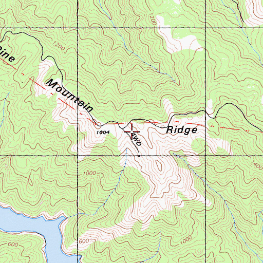 Topographic Map of Pine Mountain Ridge, CA