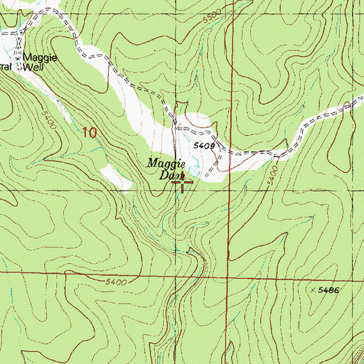 Topographic Map of Maggie Dam, AZ