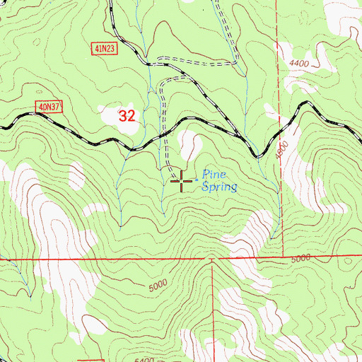 Topographic Map of Pine Spring, CA