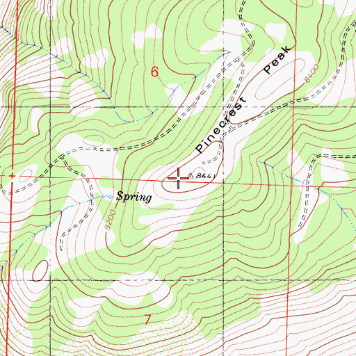 Topographic Map of Pinecrest Peak, CA