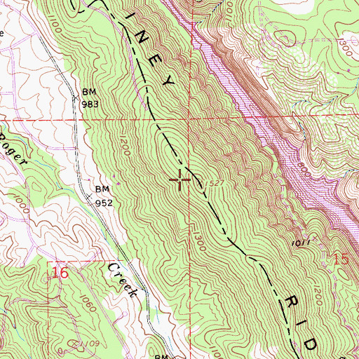 Topographic Map of Piney Ridge, CA