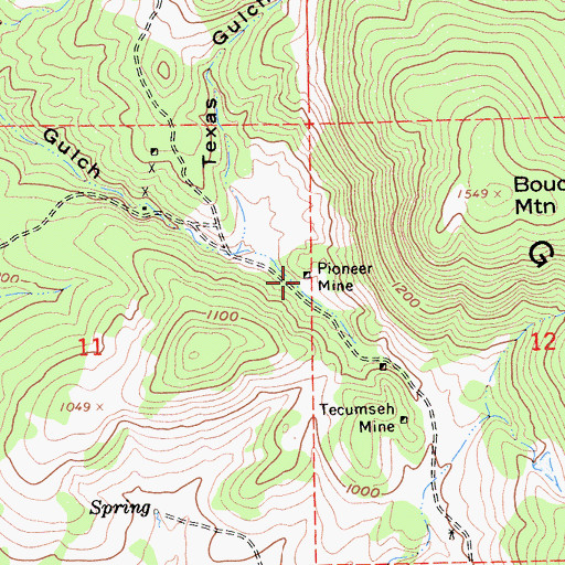 Topographic Map of Pioneer Mine, CA