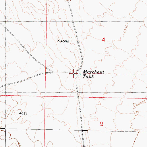 Topographic Map of Marchant Tank, AZ