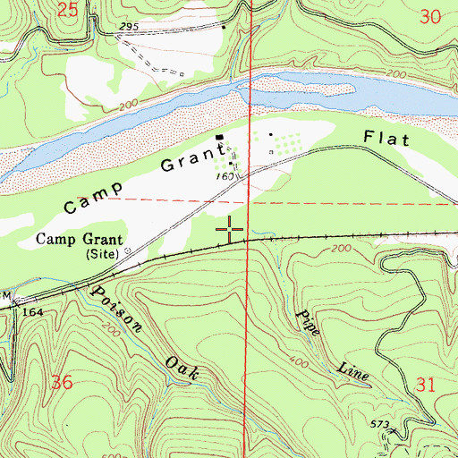 Topographic Map of Pipe Line Creek, CA