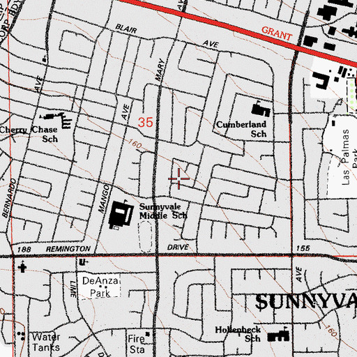 Topographic Map of Pippin Elementary School (historical), CA
