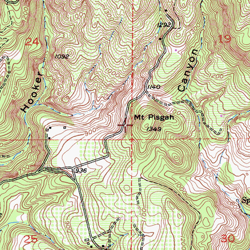 Topographic Map of Mount Pisgah, CA