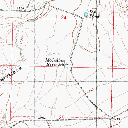 Topographic Map of McCullan Reservoir, AZ