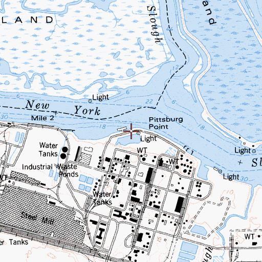 Topographic Map of Pittsburg Point, CA