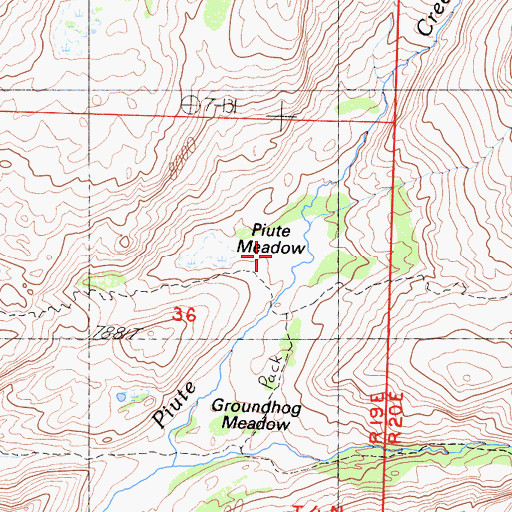 Topographic Map of Piute Meadow, CA
