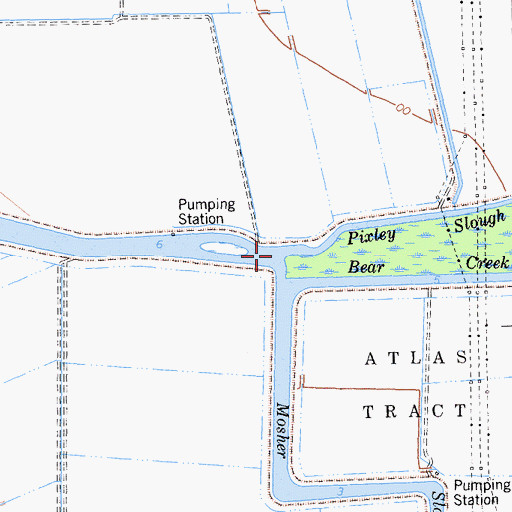 Topographic Map of Pixley Slough, CA