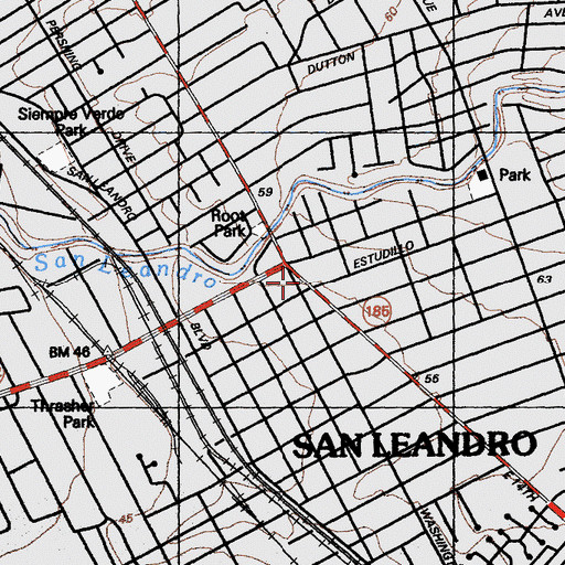 Topographic Map of Plaza Park, CA