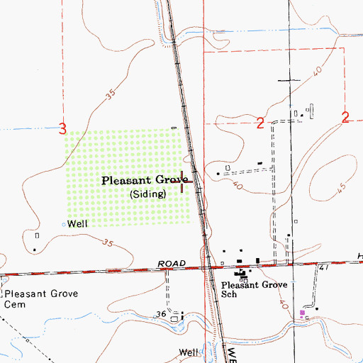 Topographic Map of Pleasant Grove, CA