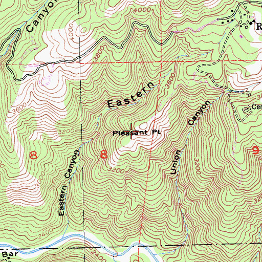 Topographic Map of Pleasant Point, CA