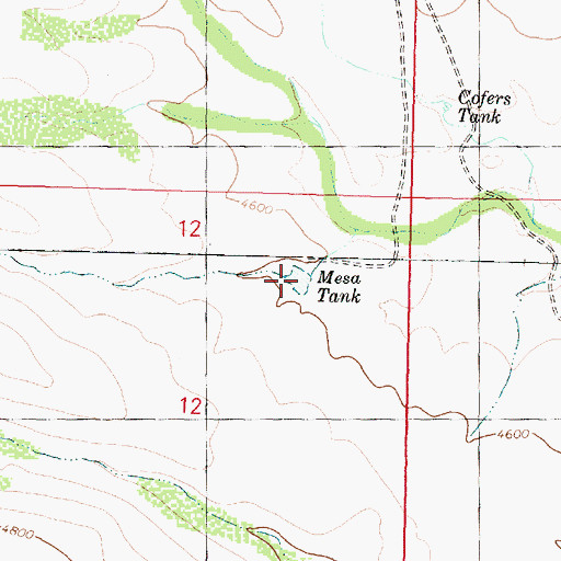 Topographic Map of Mesa Tank, AZ