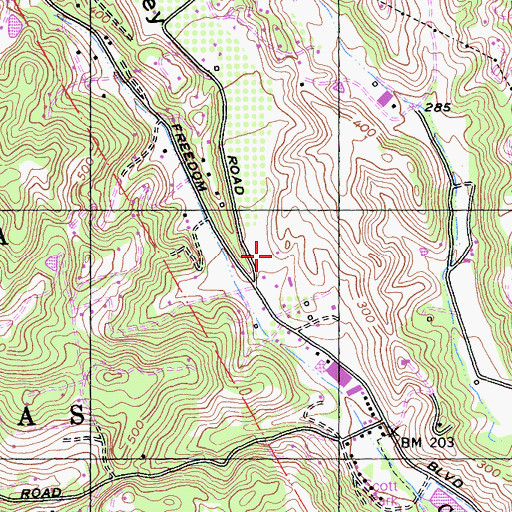 Topographic Map of Pleasant Valley, CA