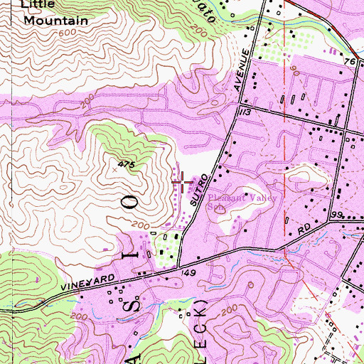 Topographic Map of Pleasant Valley Elementary School, CA