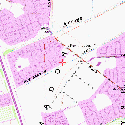 Topographic Map of Pleasanton Canal, CA