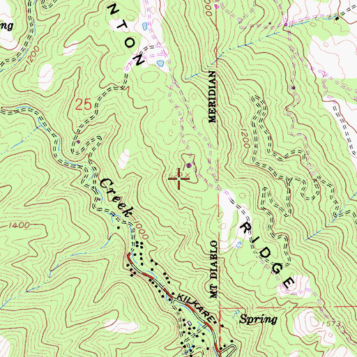 Topographic Map of Pleasanton Ridge, CA