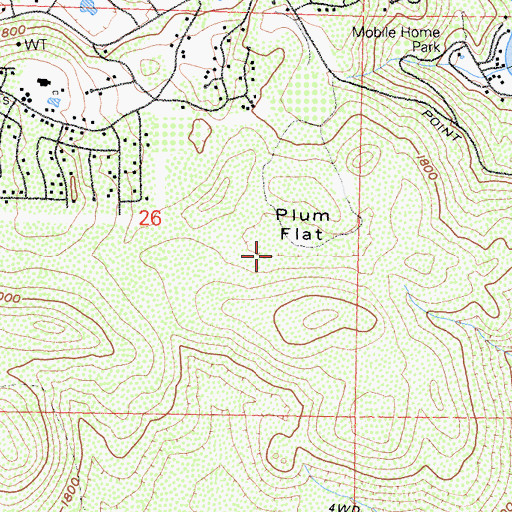 Topographic Map of Plum Flat, CA