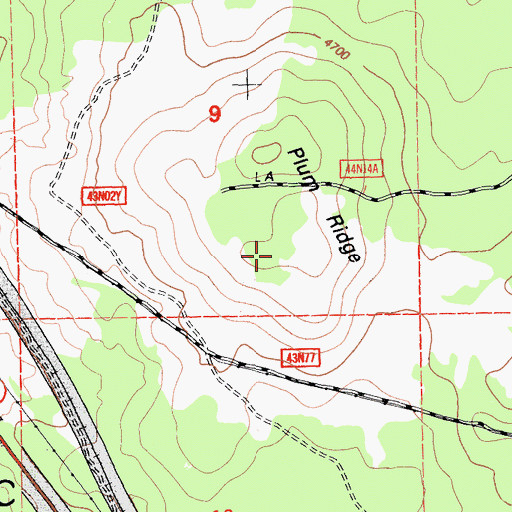 Topographic Map of Plum Ridge, CA