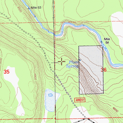 Topographic Map of Plum Spring, CA