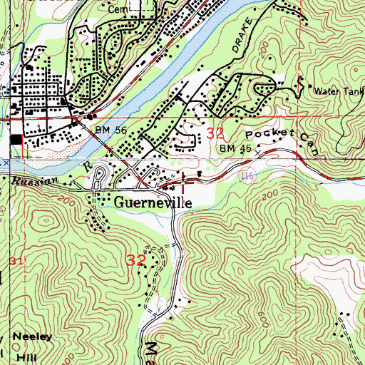 Topographic Map of Pocket Canyon, CA