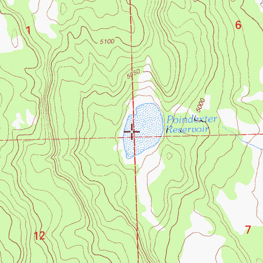 Topographic Map of Poindexter Reservoir, CA